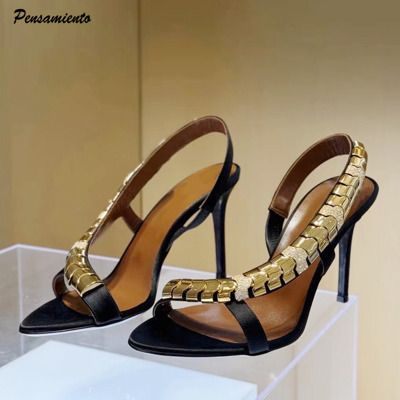 Luxury Lifestyle Shoes - 럭셔리 라인스톤 스팽글 새틴 여성 글래디에이터