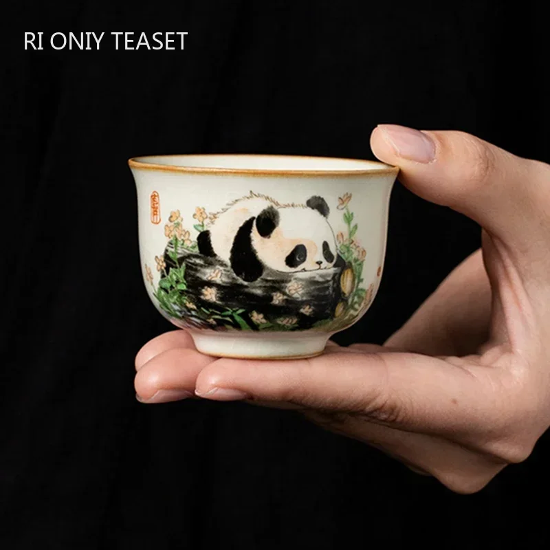 Handmade Ceramic Mug - 1 Pc 중국 전통 Ru 가마