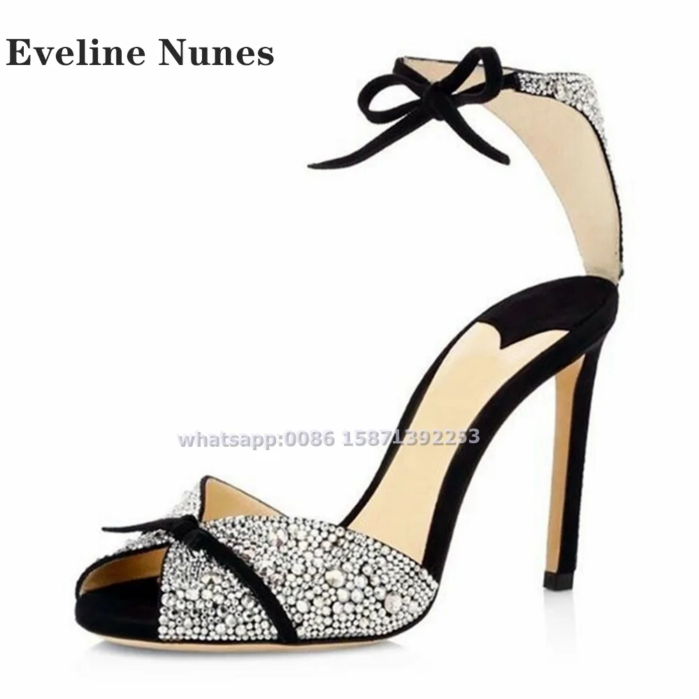 활 라인석 발목 스트랩 샌들, 엿보기 발가락 스틸레토, - Luxury Lifestyle Shoes 리뷰 및 가격