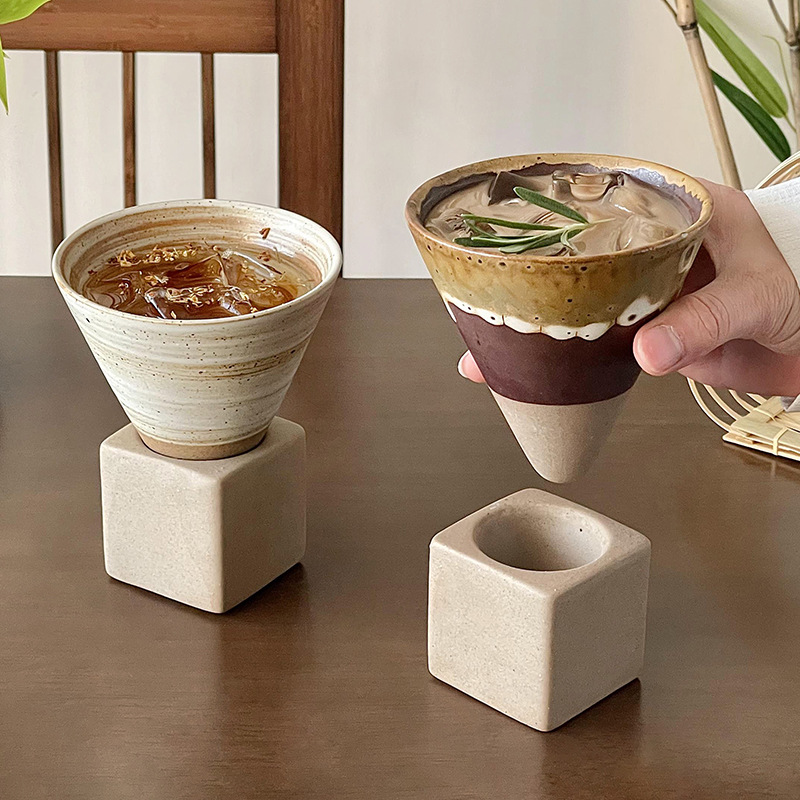 빈티지 커피잔 수제 세라믹 컵 깔때기 모양의 소박한 머 - Handmade Ceramic Mug 리뷰 및 가격