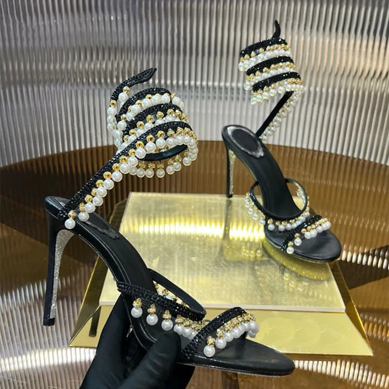 럭셔리 라인스톤 진주 태슬 여성 글래디에이터 샌들 섹시 - Luxury Lifestyle Shoes 리뷰 및 가격