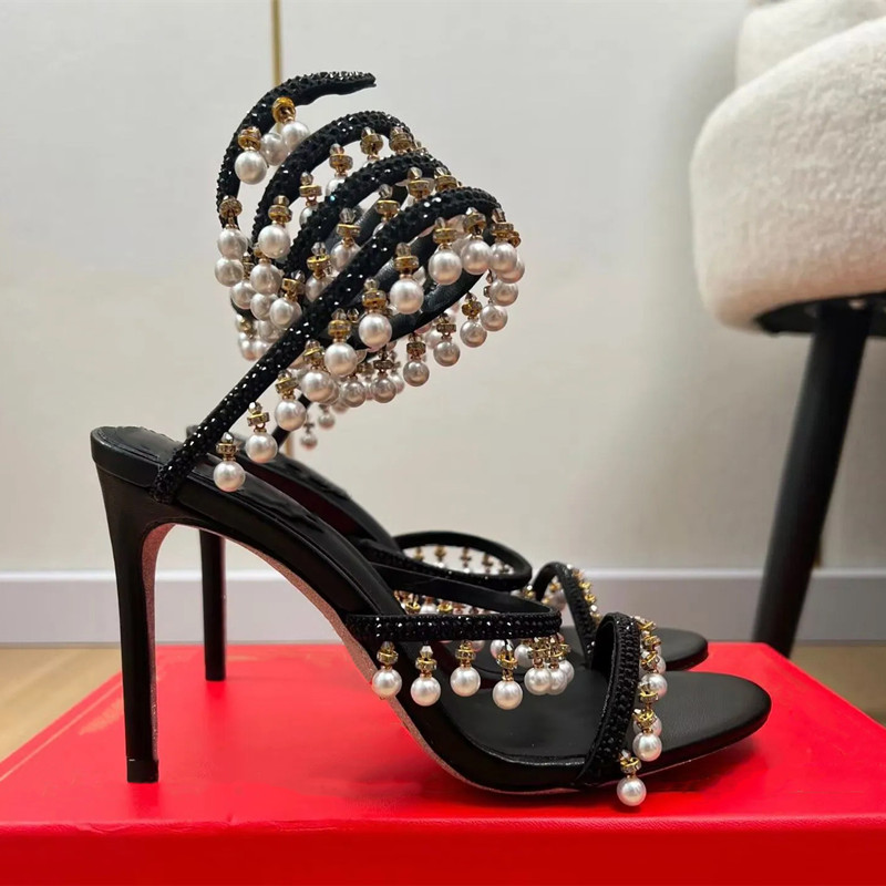 럭셔리 라인스톤 진주 태슬 여성 글래디에이터 샌들 섹시 - Luxury Lifestyle Shoes 리뷰 및 가격